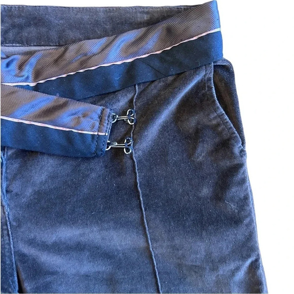 Heich Vintage Dark Brown Velour Straight Leg Asymmetric Waistband Pants Size 8 - Picture 4 of 12